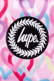 Hype lasten reppu monivärinen sydänkuvio pieni vaaleanpunainen