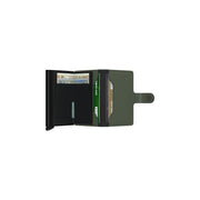 miniwallet matte green black avattu