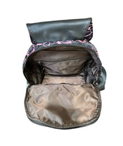 Marris kangas musta reppu kuvioitu violetti