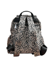 Marris kultainen kangas musta reppu kuvioitu