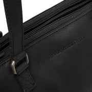 Marvos Chesterfield Brand nahka iso olkalaukku musta logo