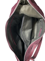 Nabo mokkanahka olkalaukku iso viininpunainen punainen sisältä
