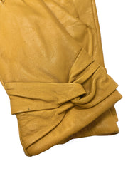 ReDesigned nahka hanskat keltaiset käsineet rusetilla