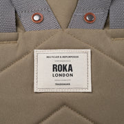 Roka London Finchley canvas pieni reppu ruskea taupe vaaleanruskea
