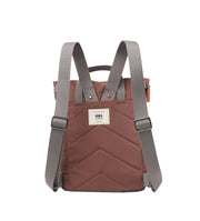 Roka London Finchley canvas ruskea pieni reppu coco tummanruskea
