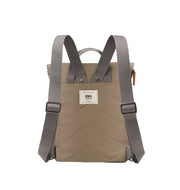 Roka London Finchley canvas ruskea pieni reppu taupe vaaleanruskea