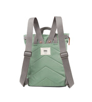 Roka London Finchley canvas vihreä pieni reppu frost