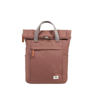 Roka London Finchley ruskea canvas pieni reppu coco tummanruskea