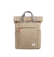 Roka London Finchley ruskea canvas pieni reppu taupe vaaleanruskea