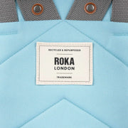 Roka london keskikokoinen reppu sininen canvas finchley ice vaaleansininen