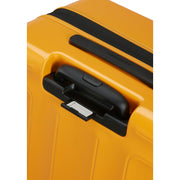 Samsonite Lin Air keltainen lentolaukku nimilappu