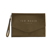 Ted baker crinkie khaki olkalaukku juhlalaukku vihreä