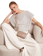 Ted baker linzie pieni kameralaukku olkalaukku nahka taupe ruskea