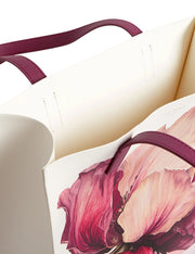 Ted baker shilva kukkakuvioitu keskikokoinen olkalaukku ivory