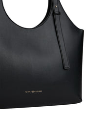 Tommy Hilfiger Logo iso musta olkalaukku