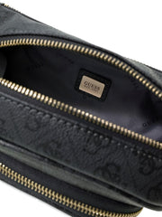 guessin musta logokuvioitu vyolaukku sisalta