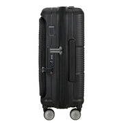 samsonite paralux laajennettava lentolaukku musta sivusta