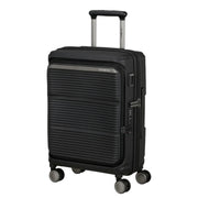 samsonite paralux laajennettava lentolaukku musta etuviisto