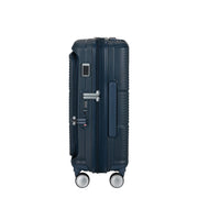 samsonite paralux laajennettava lentolaukku navy sininen sivusta