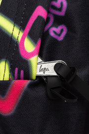 sydän Hype reppu graffiti musta värikäs