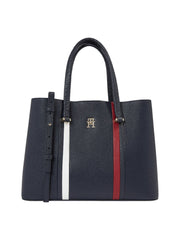 tommy hilfiger emblem satchel tummansininen