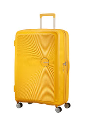 keltainen soundbox iso matkalaukku americantourister soundbox